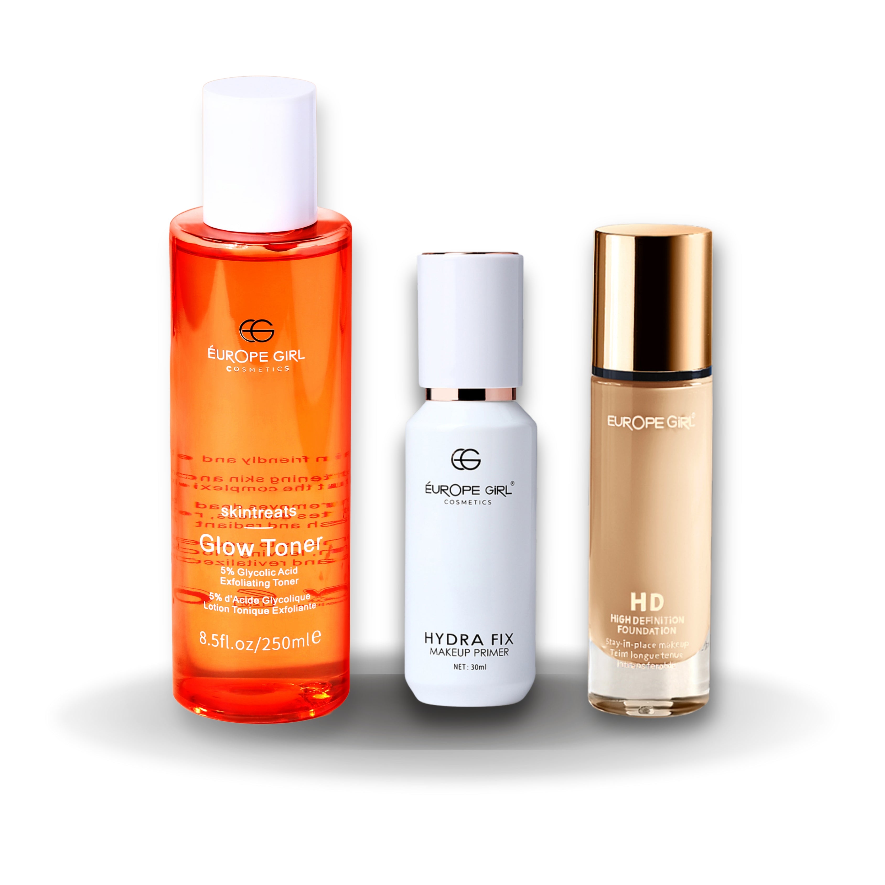 Toner + Hydra fix + HD Foundation