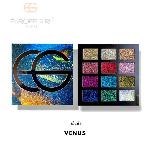 12 Shade Worth The Glow Glitter Palette – Venus