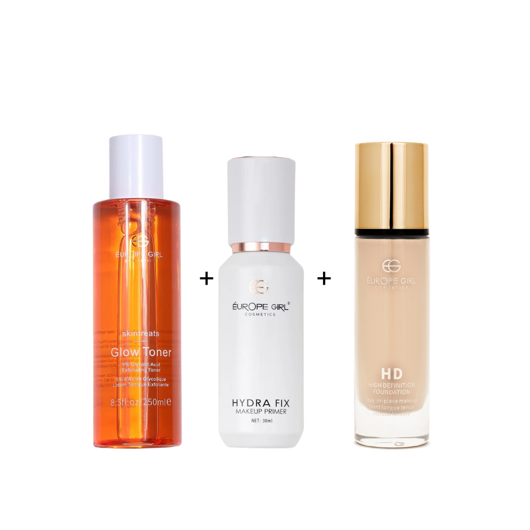 Toner + Hydra fix + HD Foundation