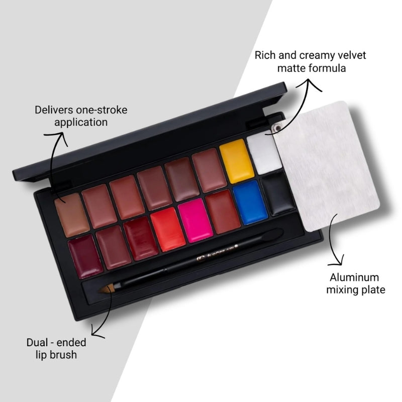 Kiss Me Lip Palette | 16 Creamy Matte Shades