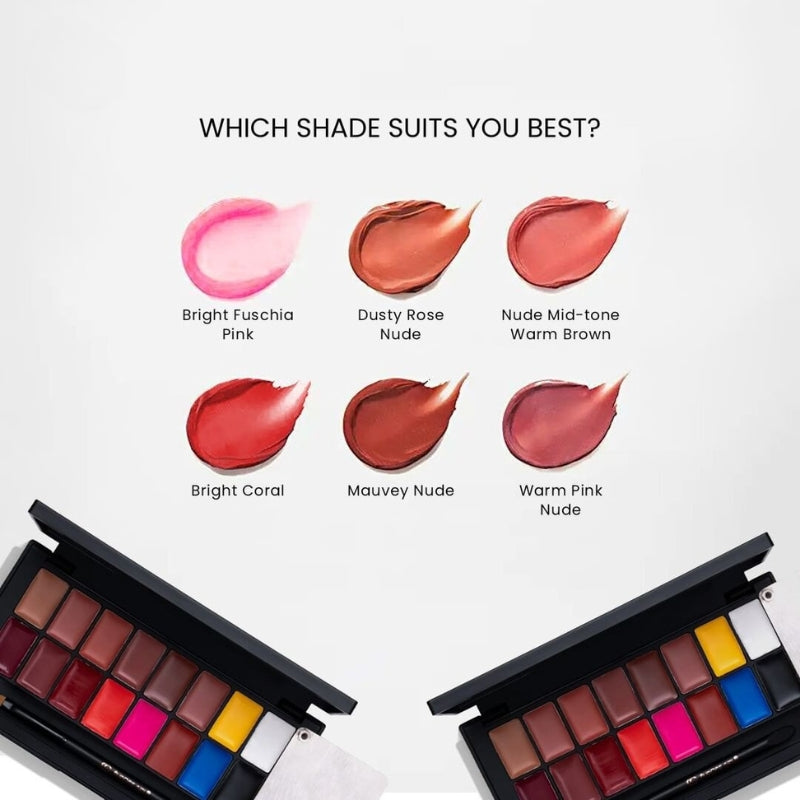 Kiss Me Lip Palette | 16 Creamy Matte Shades