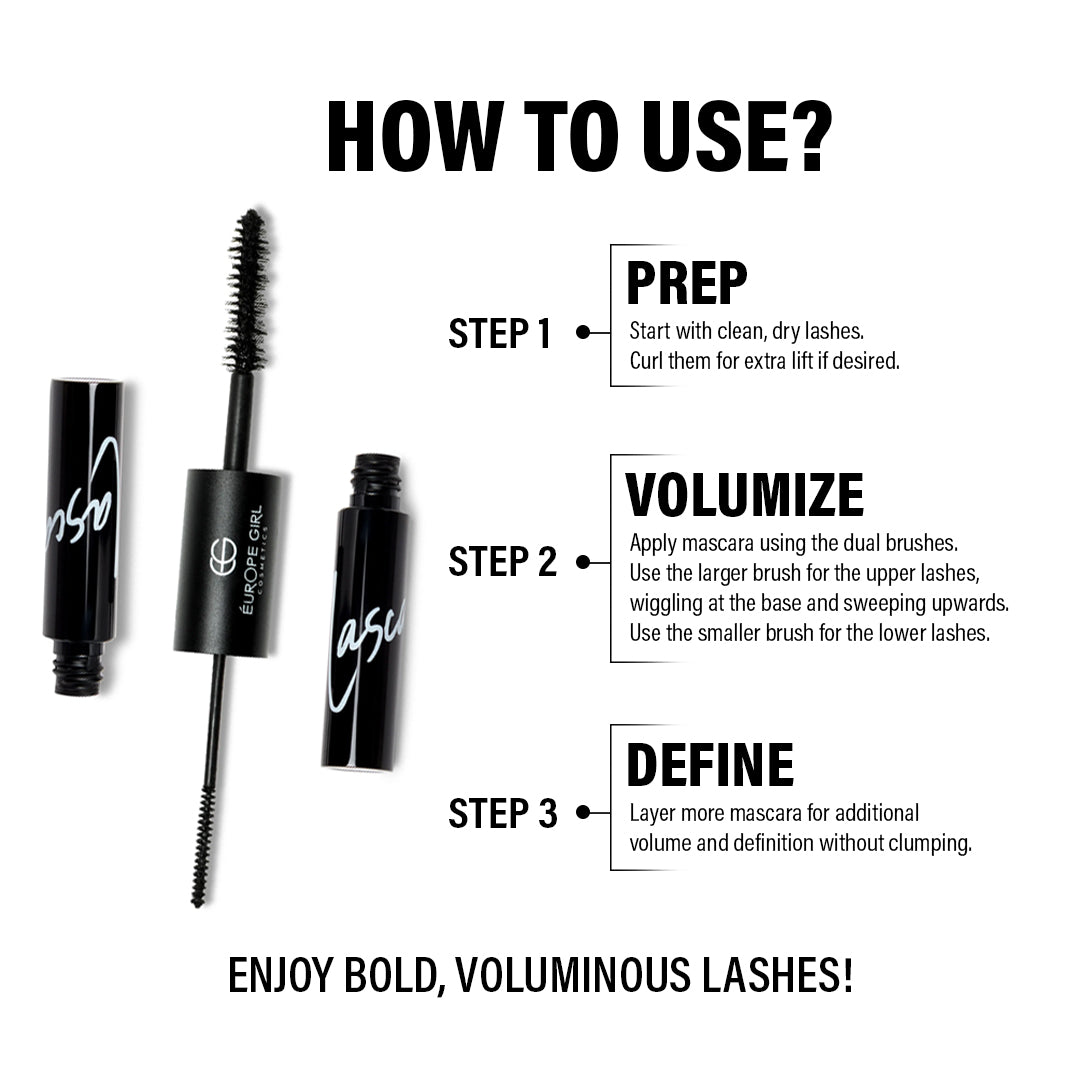 Éurope Girl Water proof Mascara  2 in 1