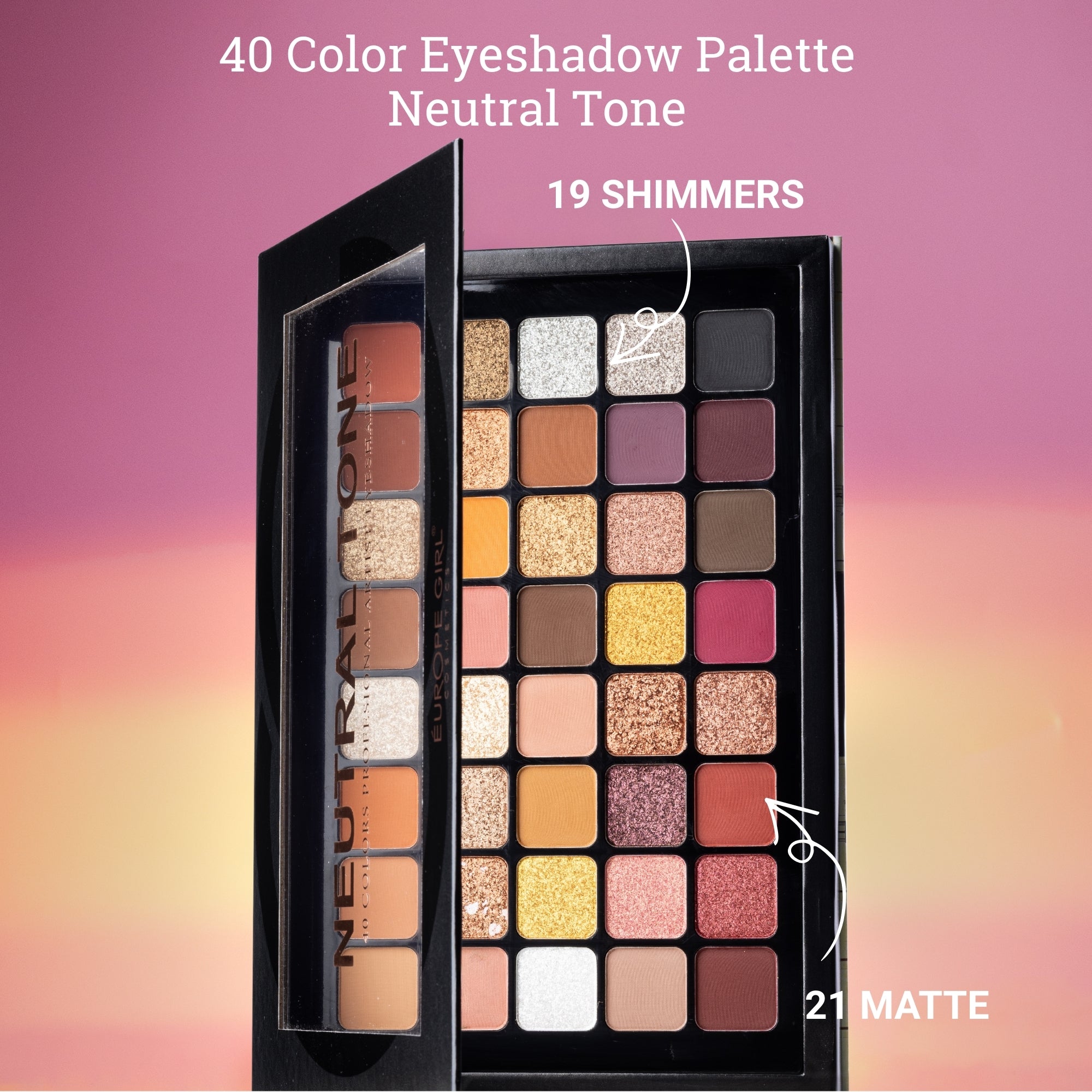 40 Color Eyeshadow Palette – Neutral Tone