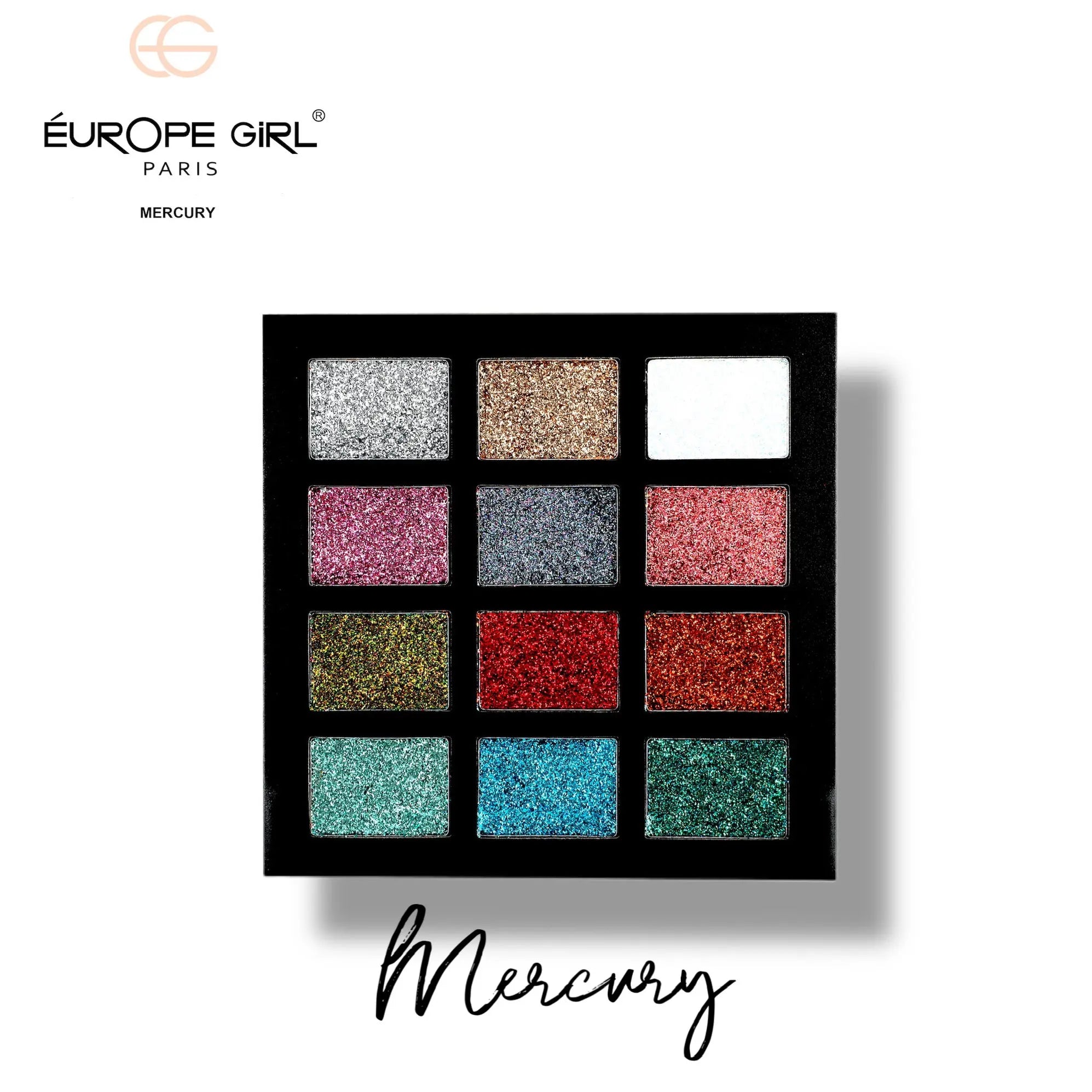 12 Shade Worth The Glow Glitter Eyeshadow Palette – Mercury